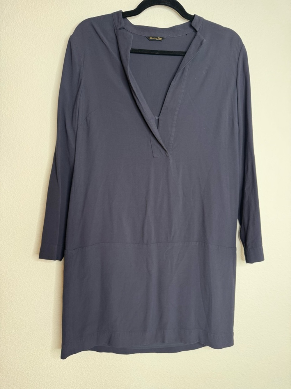 Massimo Dutti tunic-style mini dress Navy Blue Sz 8